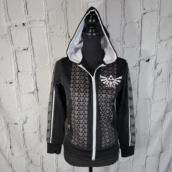 DIFUZED Official Legend of Zelda Women's Zipper Hoodie Black White Game Unisex S - Picture 1 of 10